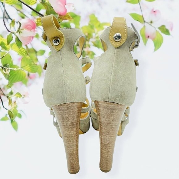 GIUSEPPE ZANOTTI Beige Suede GLADIATOR Platforms - Picture 6 of 9